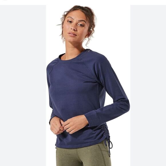 PACT Cinch Side Pullover in Blue XS NWOT